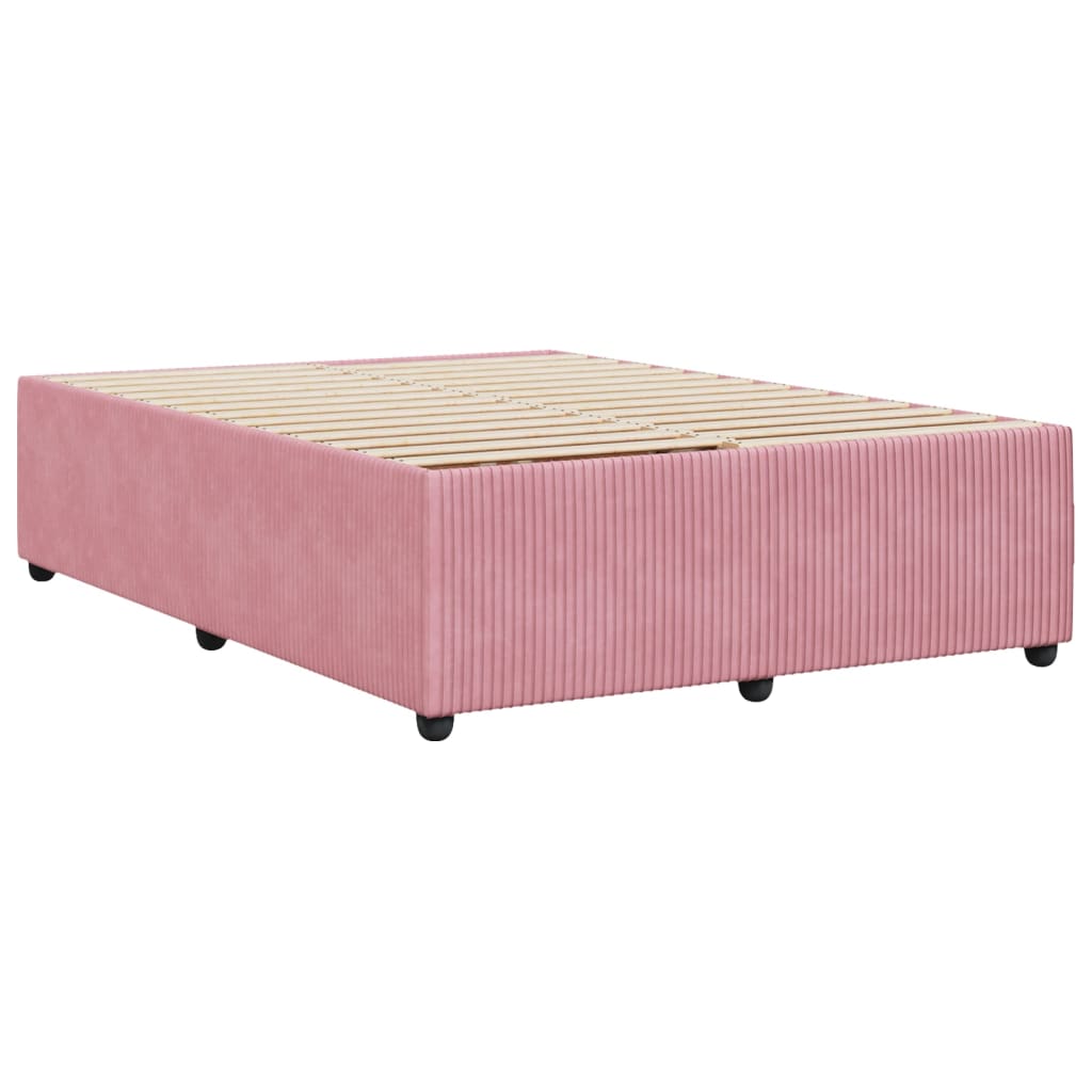 vidaXL Estructura de cama sin colchón terciopelo rosa 140x200 cm