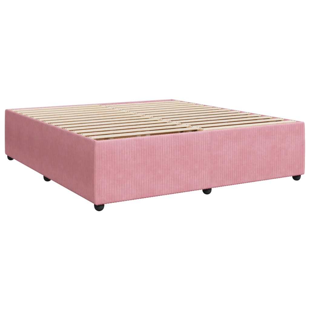 vidaXL Estructura de cama sin colchón terciopelo rosa 180x200 cm