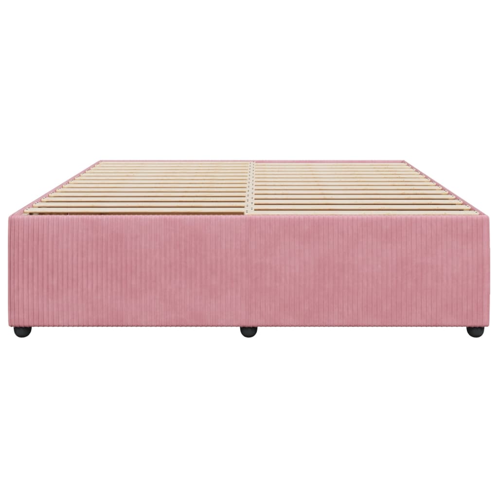 vidaXL Estructura de cama sin colchón terciopelo rosa 180x200 cm