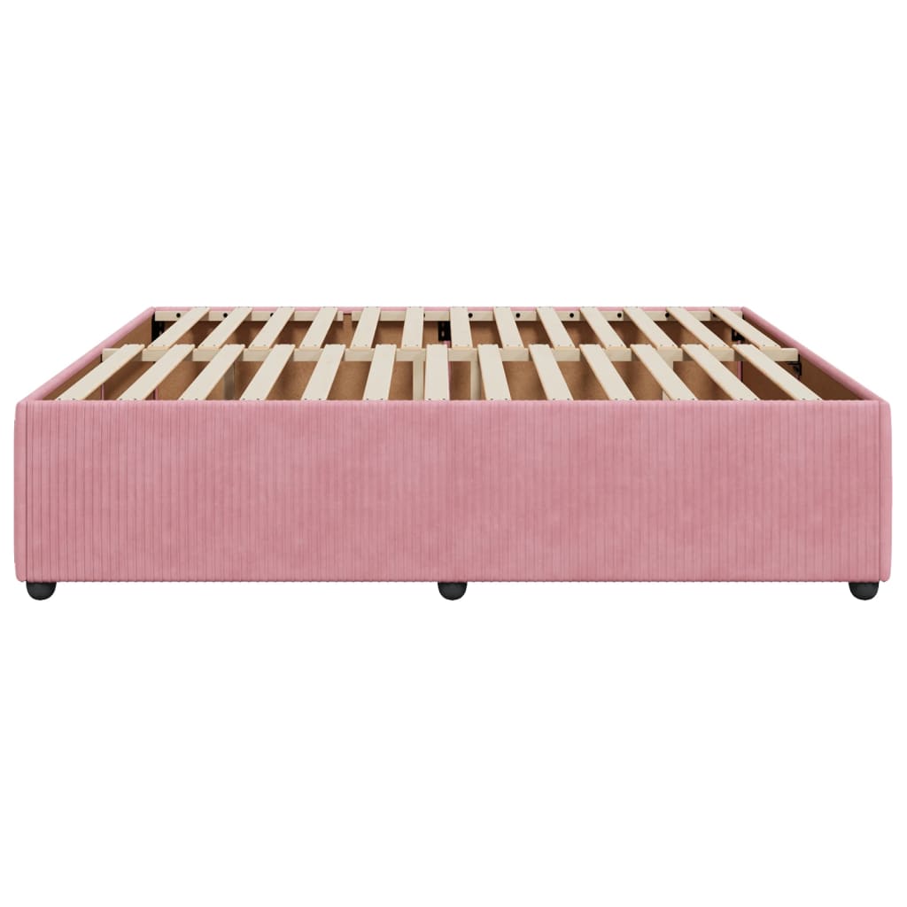 vidaXL Estructura de cama sin colchón terciopelo rosa 180x200 cm