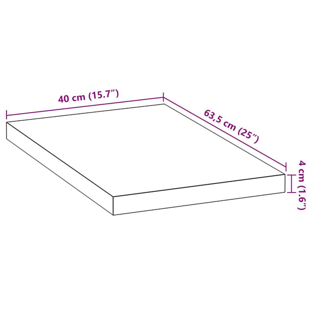 vidaXL Encimera de cocina rectangular madera maciza roble