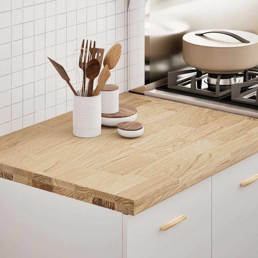 vidaXL Encimera de cocina rectangular madera maciza roble