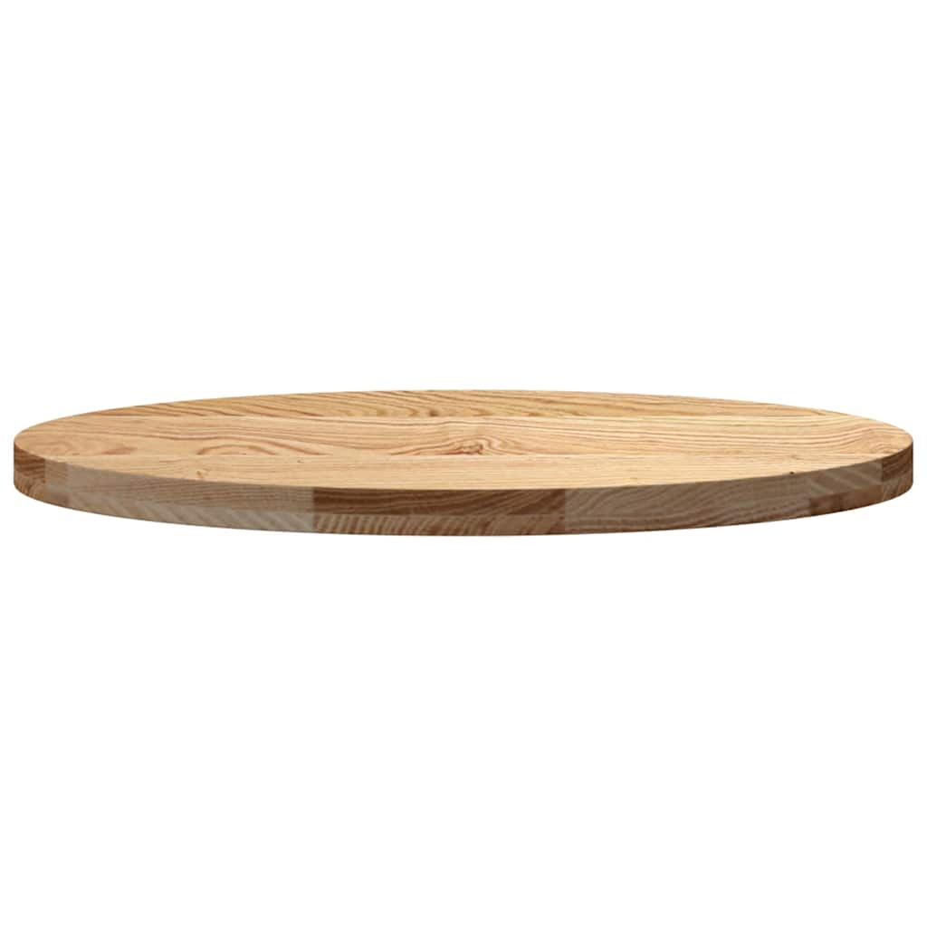 vidaXL Tablero de mesa ovalado madera maciza de roble 80x40x4 cm