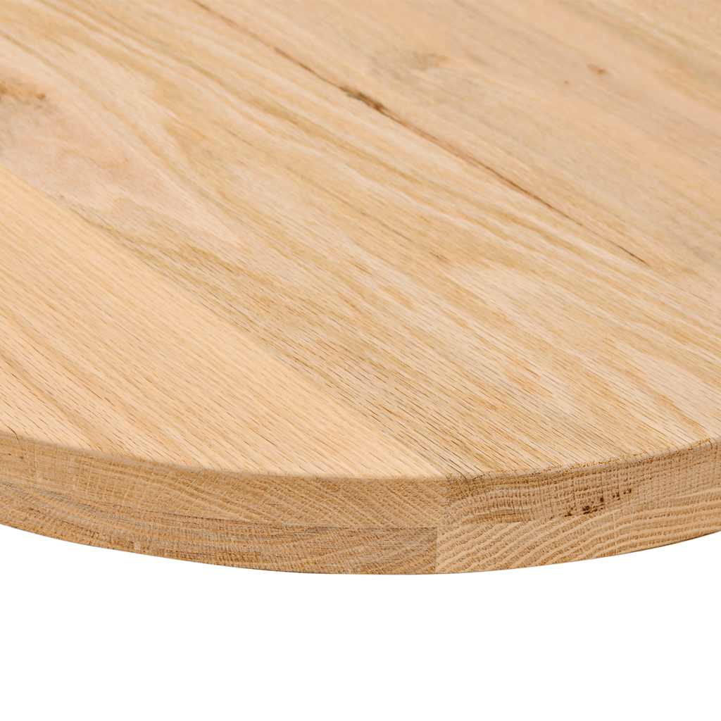 vidaXL Tablero de mesa ovalado madera maciza de roble 80x40x4 cm