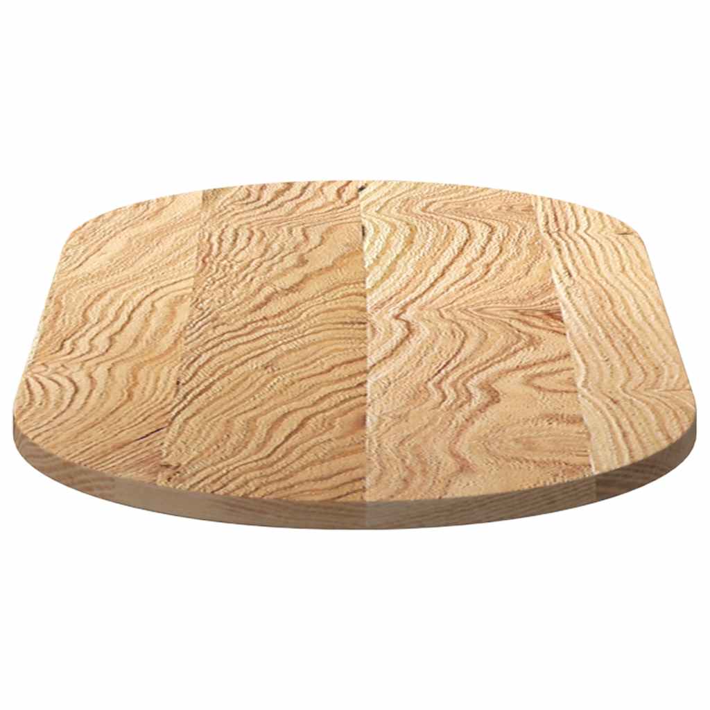 vidaXL Tablero de mesa ovalado madera maciza de roble 100x50x2 cm