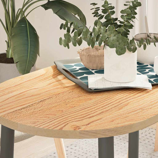 vidaXL Tablero de mesa ovalado madera maciza de roble 100x50x2 cm