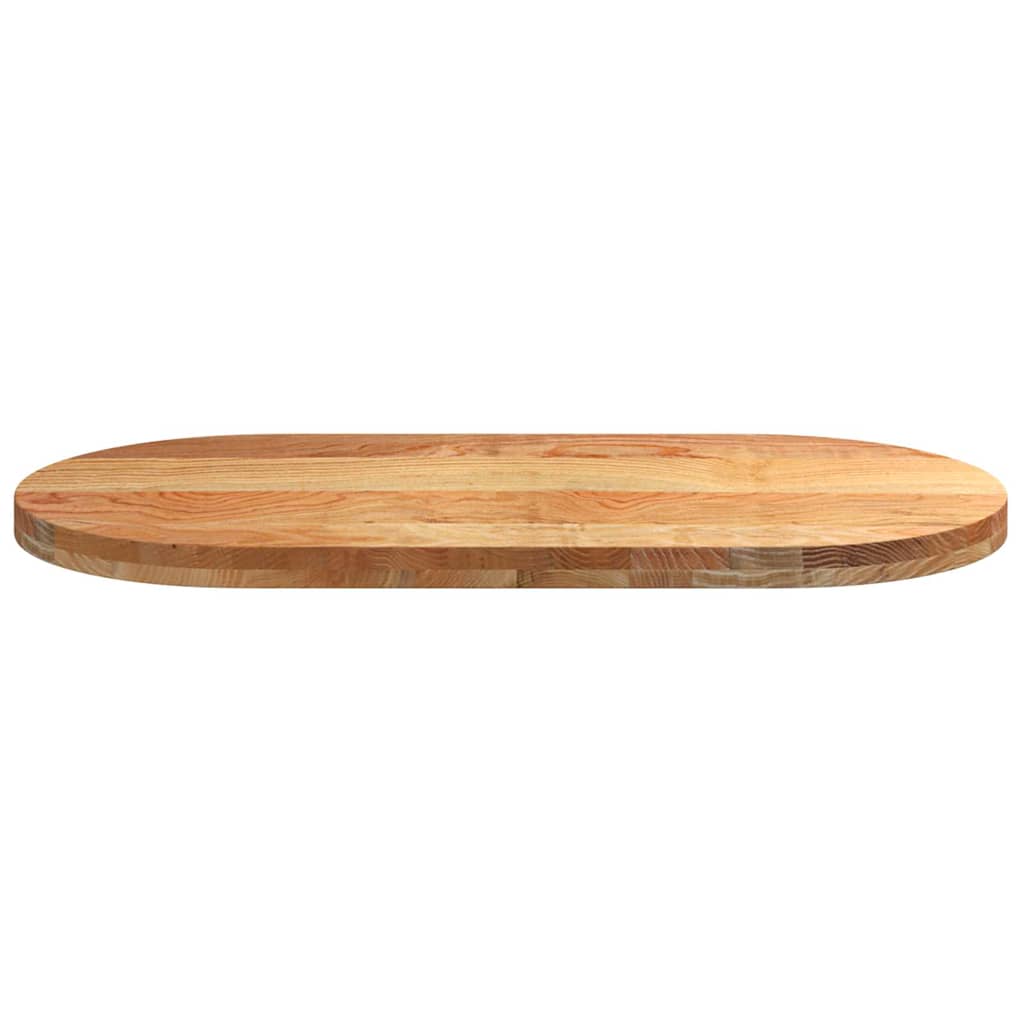 vidaXL Tablero de mesa ovalado madera maciza de roble 100x50x4 cm