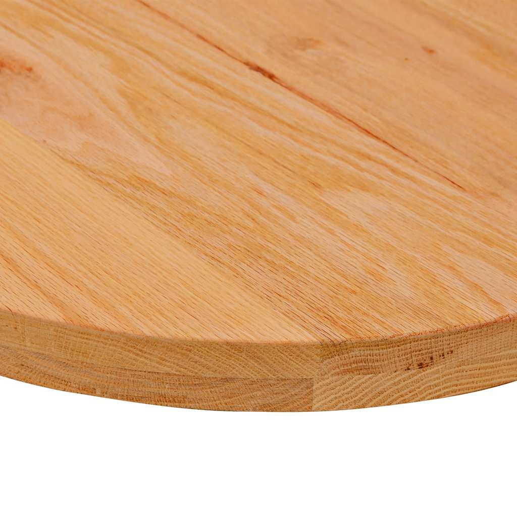 vidaXL Tablero de mesa ovalado madera maciza de roble 140x60x4 cm