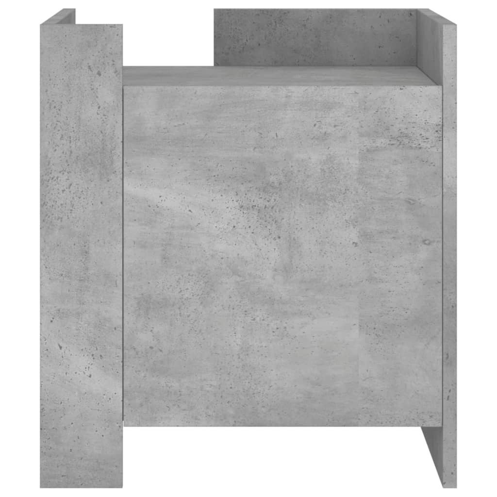 vidaXL Mesita de noche madera de ingeniería gris hormigón 45x50x50 cm