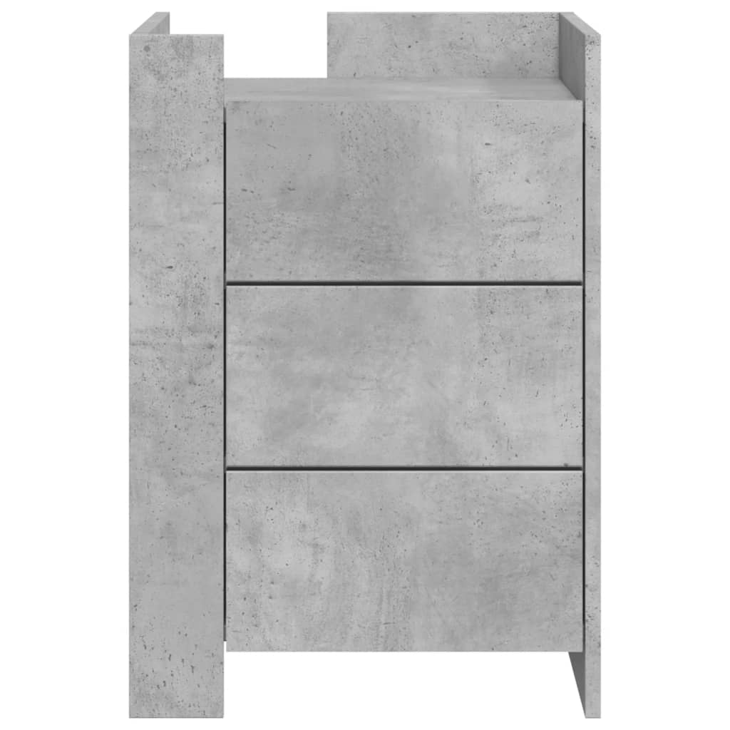 vidaXL Mesita de noche madera de ingeniería gris hormigón 45x50x65 cm