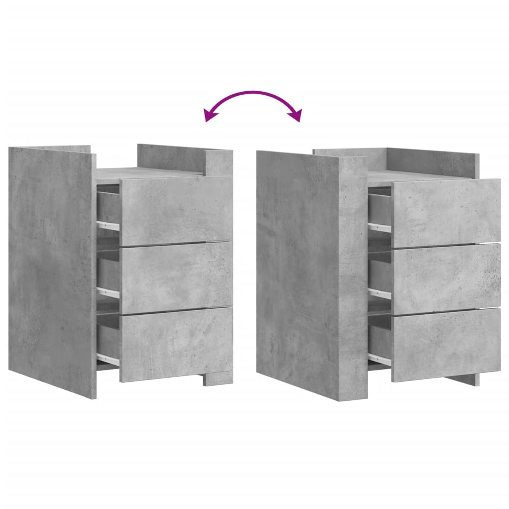 vidaXL Mesita de noche madera de ingeniería gris hormigón 45x50x65 cm