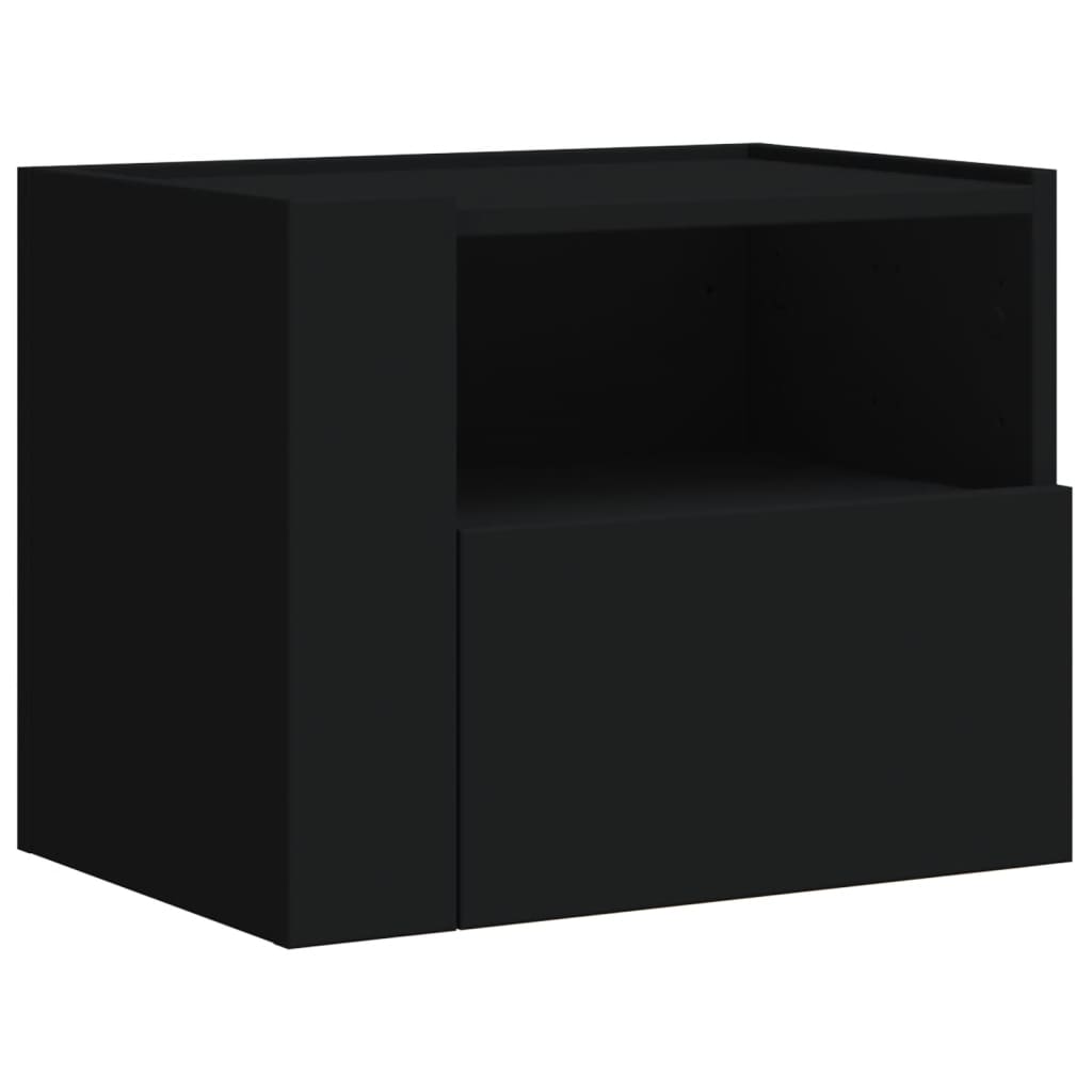 vidaXL Mesitas de noche de pared 2 unidades negra 45x30x35 cm