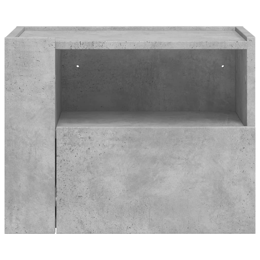 vidaXL Mesita de noche de pared 2 uds color gris hormigón 45x30x35 cm