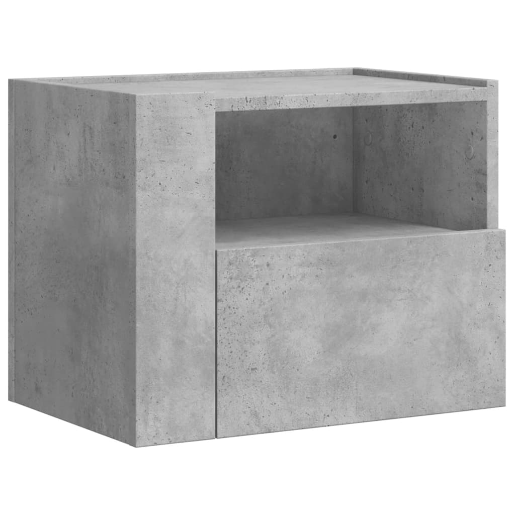 vidaXL Mesita de noche de pared 2 uds color gris hormigón 45x30x35 cm