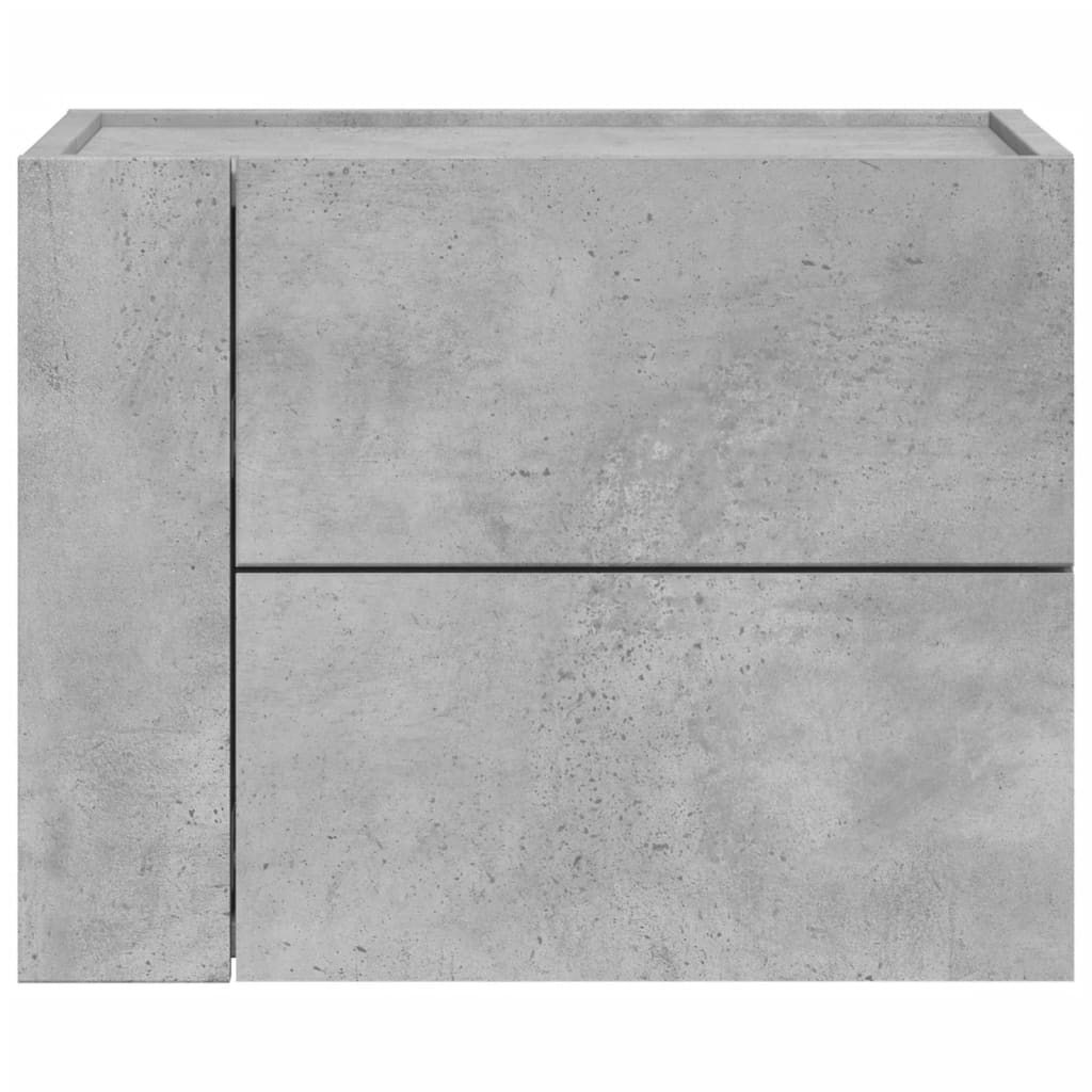 vidaXL Mesita de noche de pared 2 uds color gris hormigón 45x30x35 cm