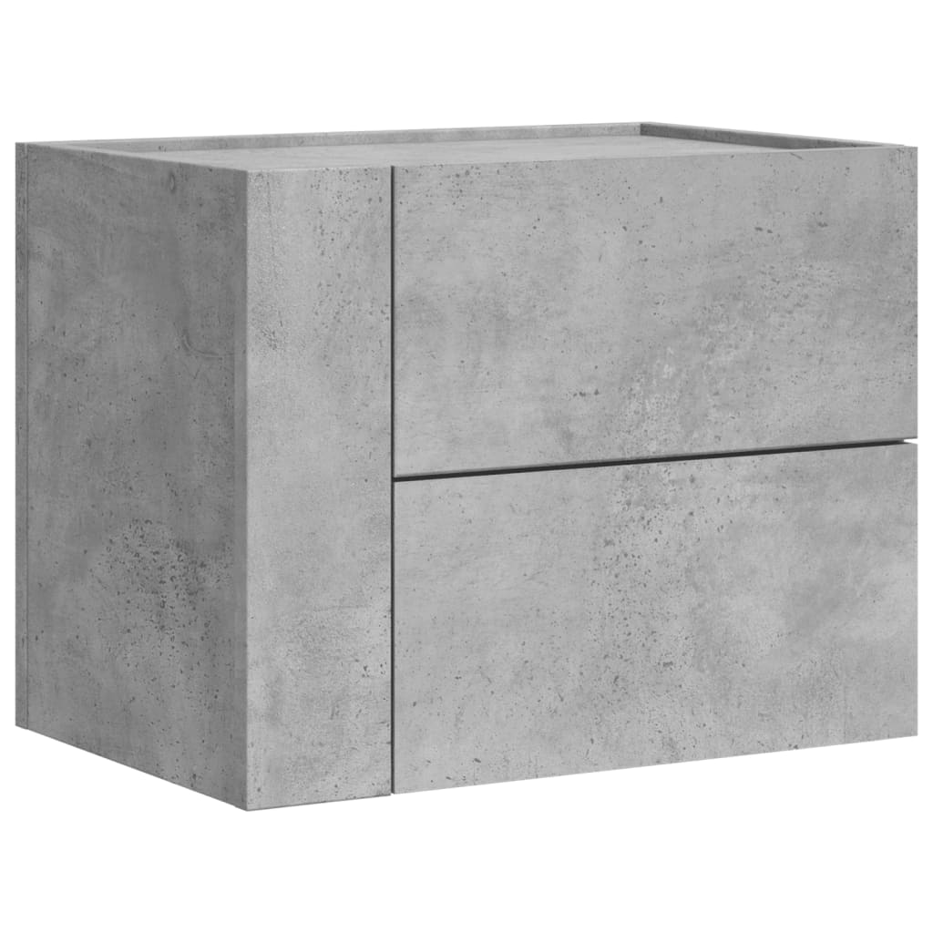 vidaXL Mesita de noche de pared 2 uds color gris hormigón 45x30x35 cm