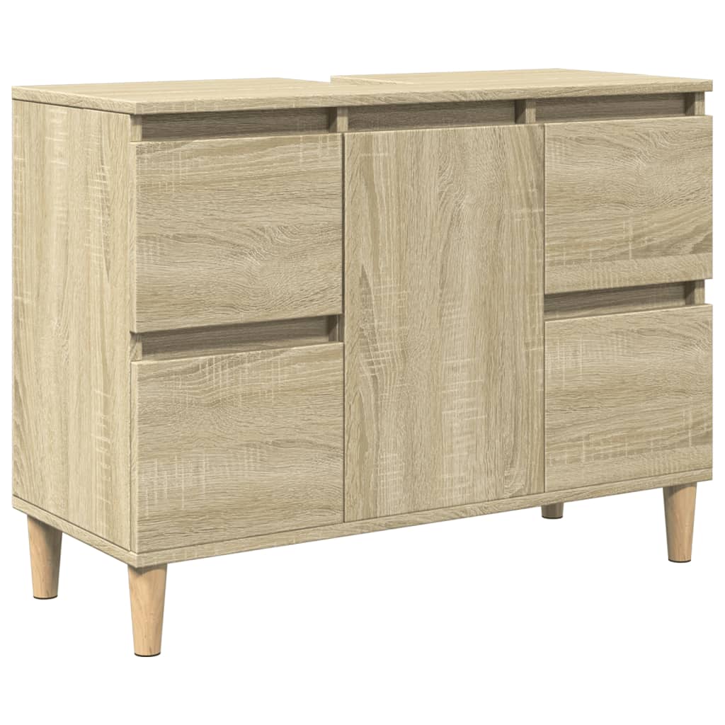 vidaXL Armario de lavabo madera contrachapada roble Sonoma 80x33x60 cm