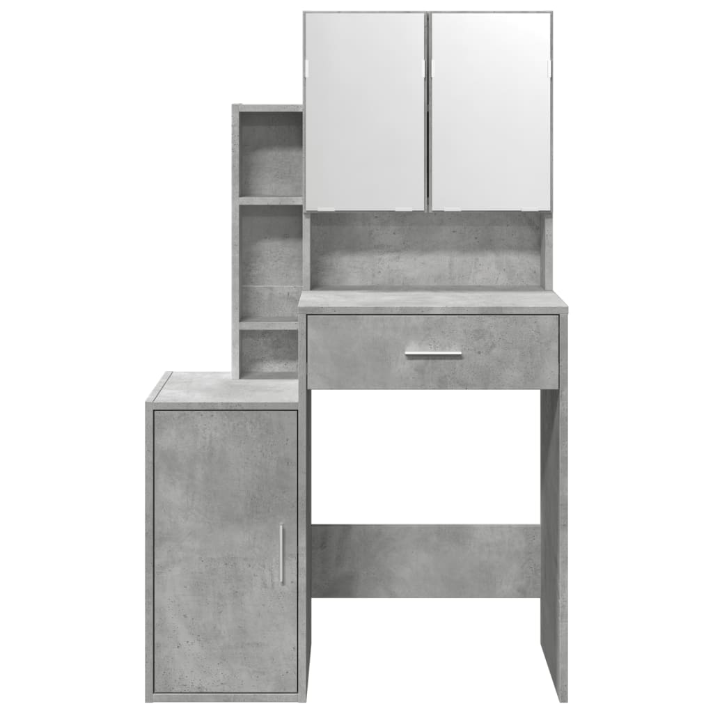 vidaXL Tocador con mueble gris hormigón 80x35x132 cm