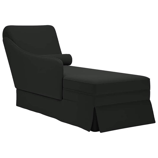 vidaXL Chaise longue respaldo reposabrazos derecho terciopelo negro