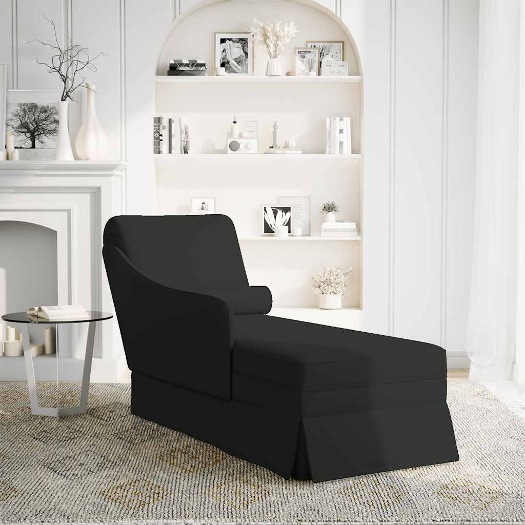 vidaXL Chaise longue respaldo reposabrazos derecho terciopelo negro