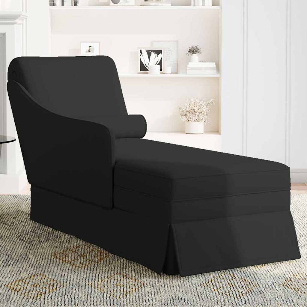 vidaXL Chaise longue respaldo reposabrazos derecho terciopelo negro