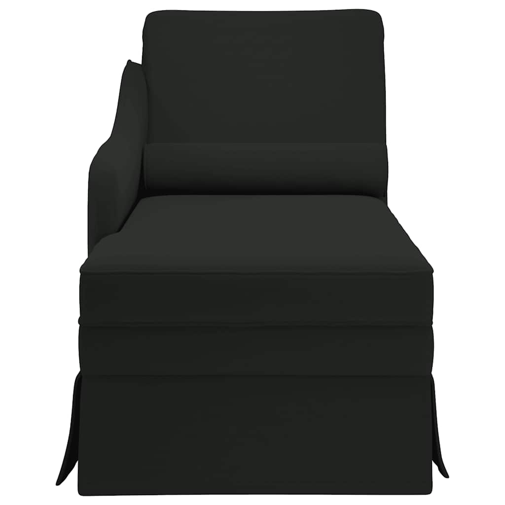 vidaXL Chaise longue respaldo reposabrazos derecho terciopelo negro