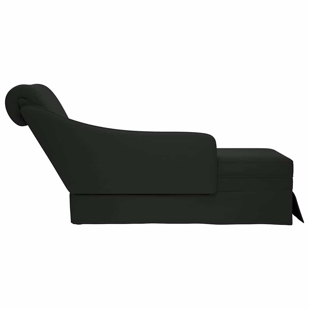 vidaXL Chaise longue respaldo reposabrazos derecho terciopelo negro