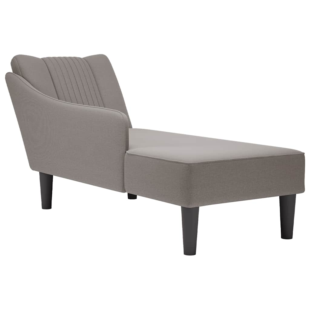 vidaXL Chaise longue con reposabrazos derecho tela color topo