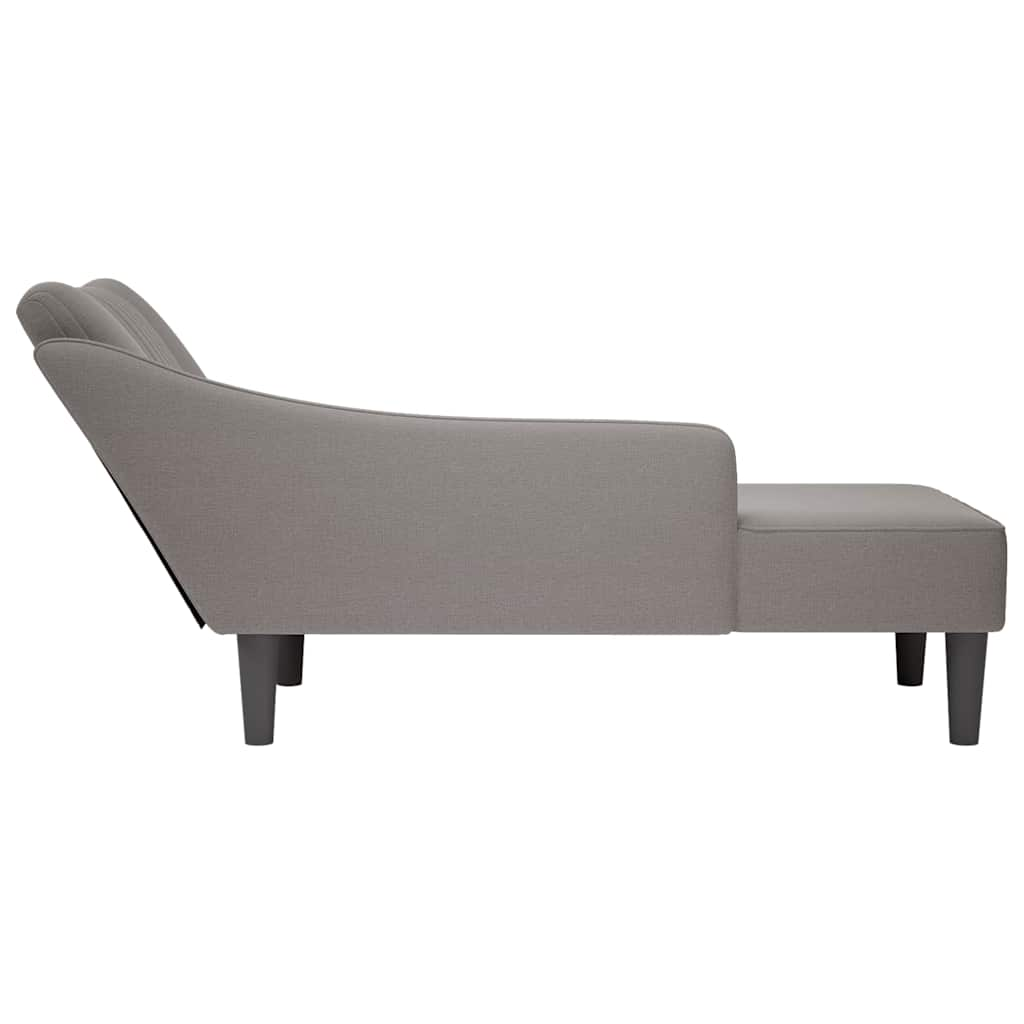 vidaXL Chaise longue con reposabrazos derecho tela color topo