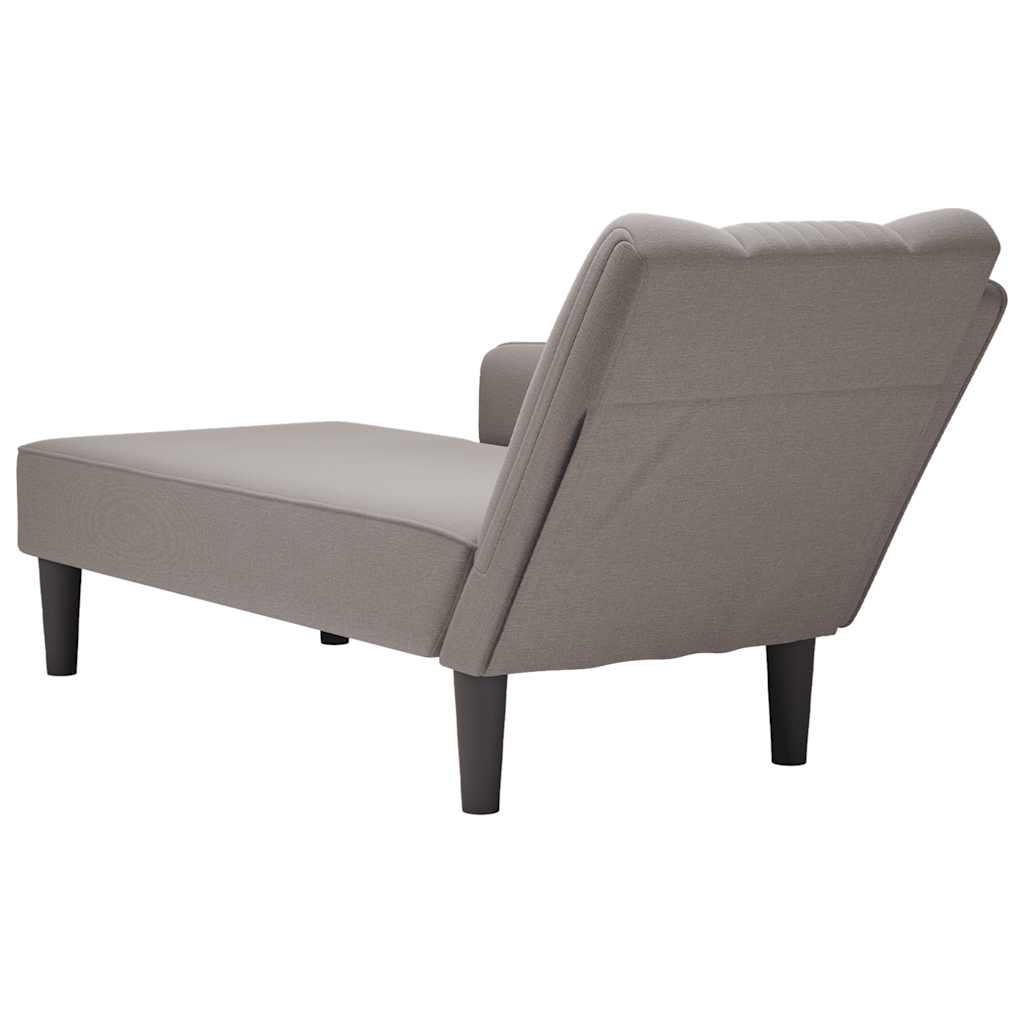 vidaXL Chaise longue con reposabrazos derecho tela color topo