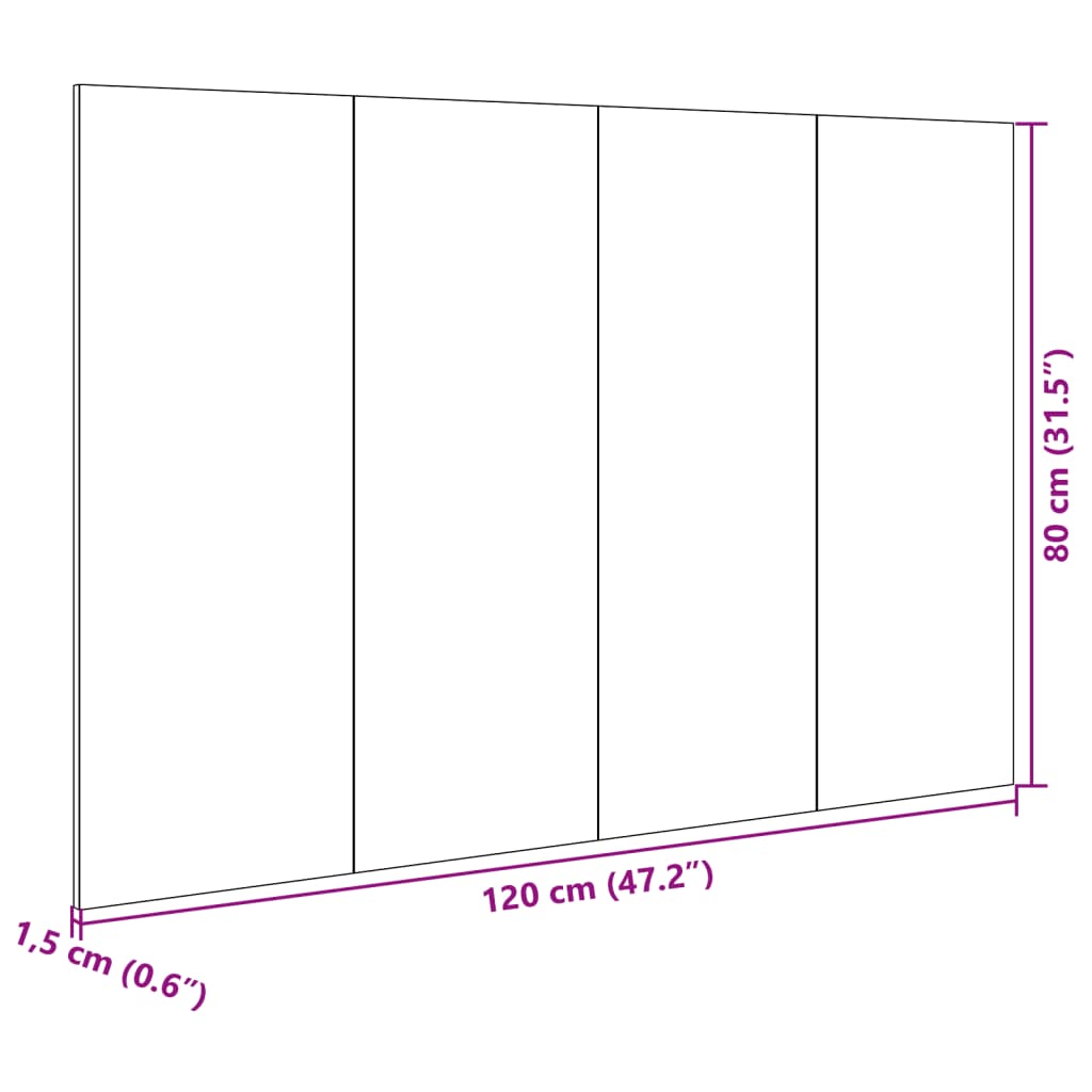 vidaXL Cabecero cama con mesitas madera ingeniería roble ahumado 120cm