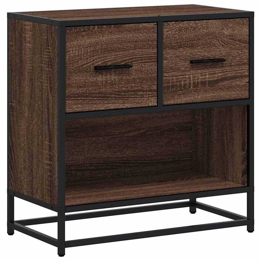 vidaXL Mesilla de noche roble marrón 60x31x60 cm madera contrachapada