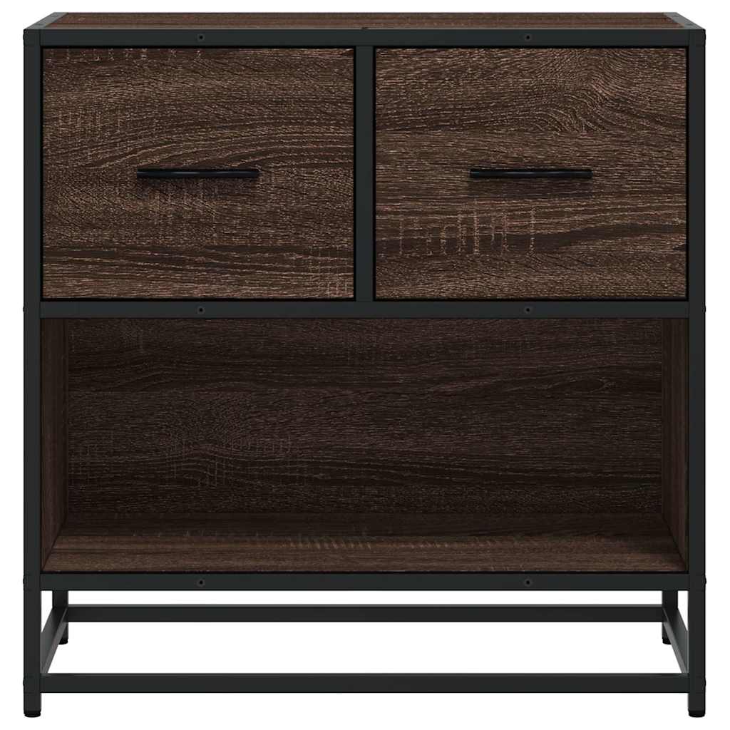 vidaXL Mesilla de noche roble marrón 60x31x60 cm madera contrachapada