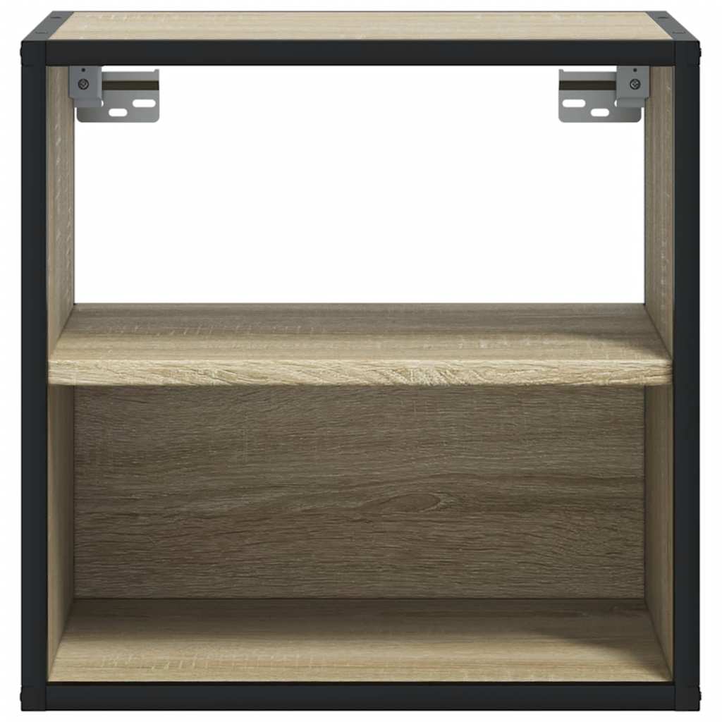 vidaXL Mesitas de noche de pared 2 unidades roble Sonoma 40x31x39,5 cm