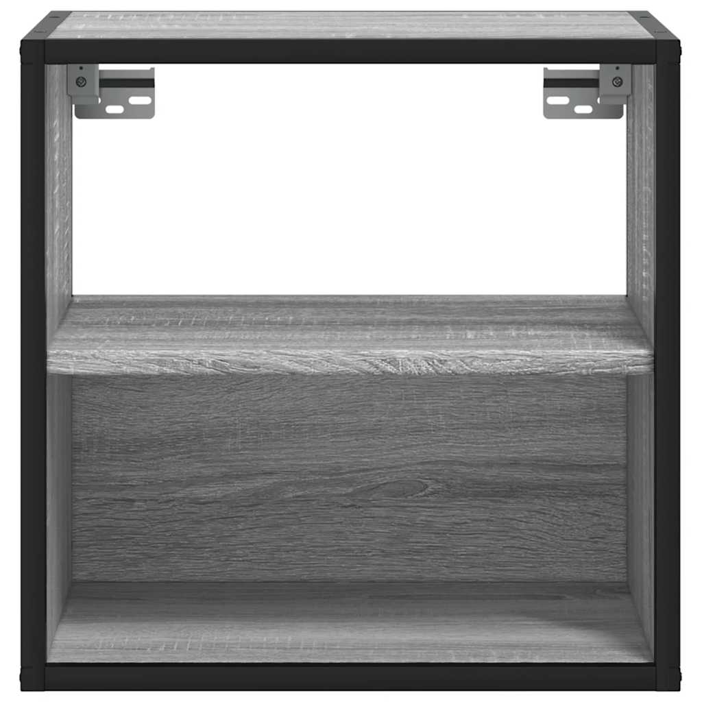 vidaXL Mesitas de noche de pared 2 unidades gris sonoma 40x31x39,5 cm