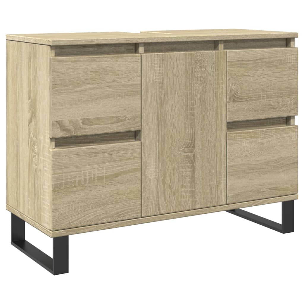 vidaXL Mueble de baño madera de ingeniería roble Sonoma 80x33x60 cm