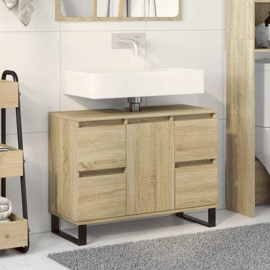 vidaXL Mueble de baño madera de ingeniería roble Sonoma 80x33x60 cm