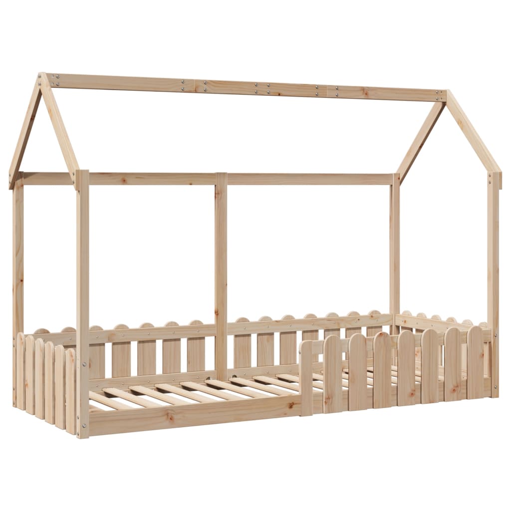 vidaXL Cama con forma de casa de niños madera maciza de pino 80x200 cm