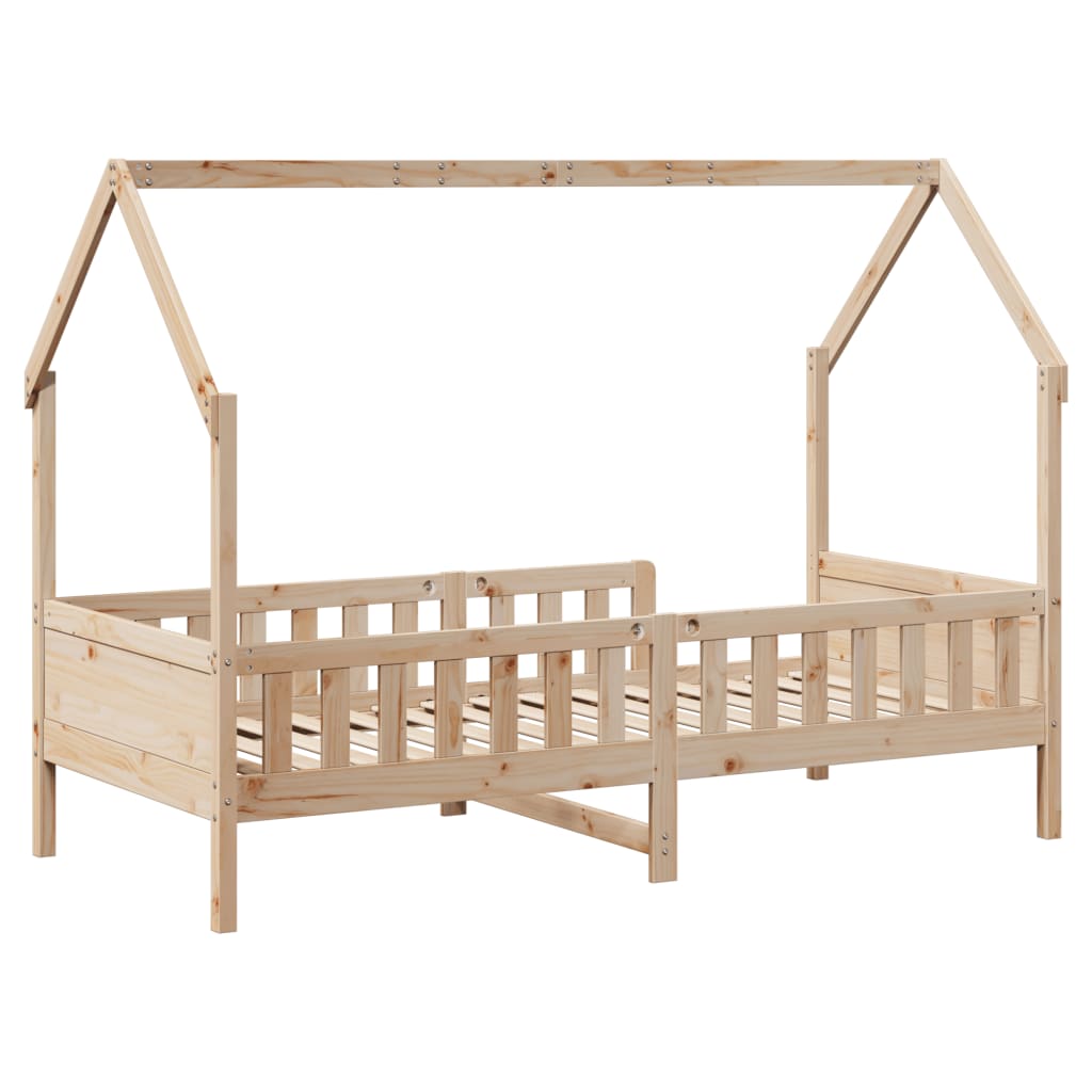 vidaXL Cama con forma de casa para niños madera maciza pino 90x190 cm