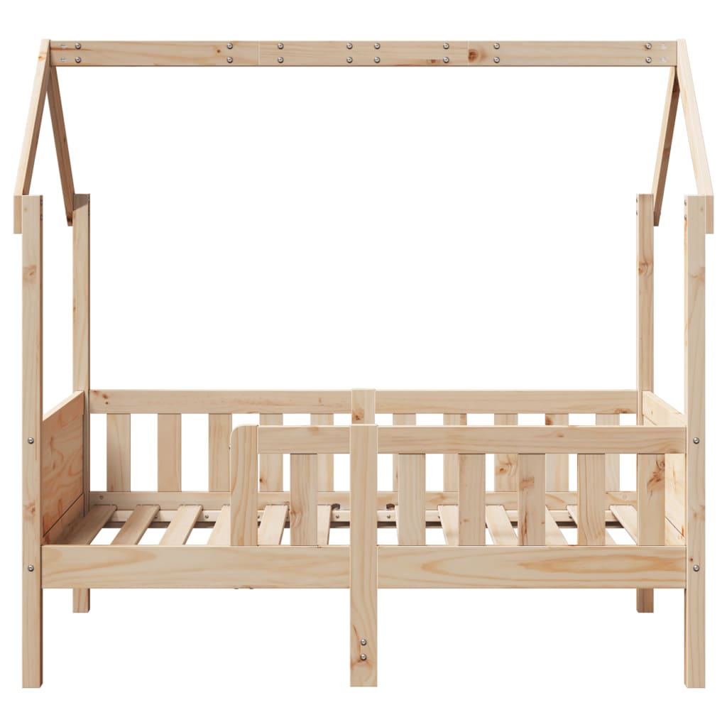 vidaXL Cama con forma de casa de niños madera maciza marrón 70x140 cm