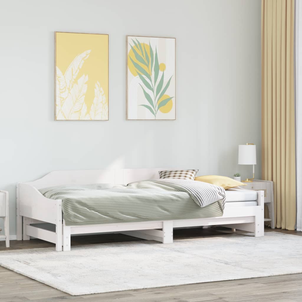 vidaXL Sofá cama nido madera maciza de pino blanco 80x200 cm