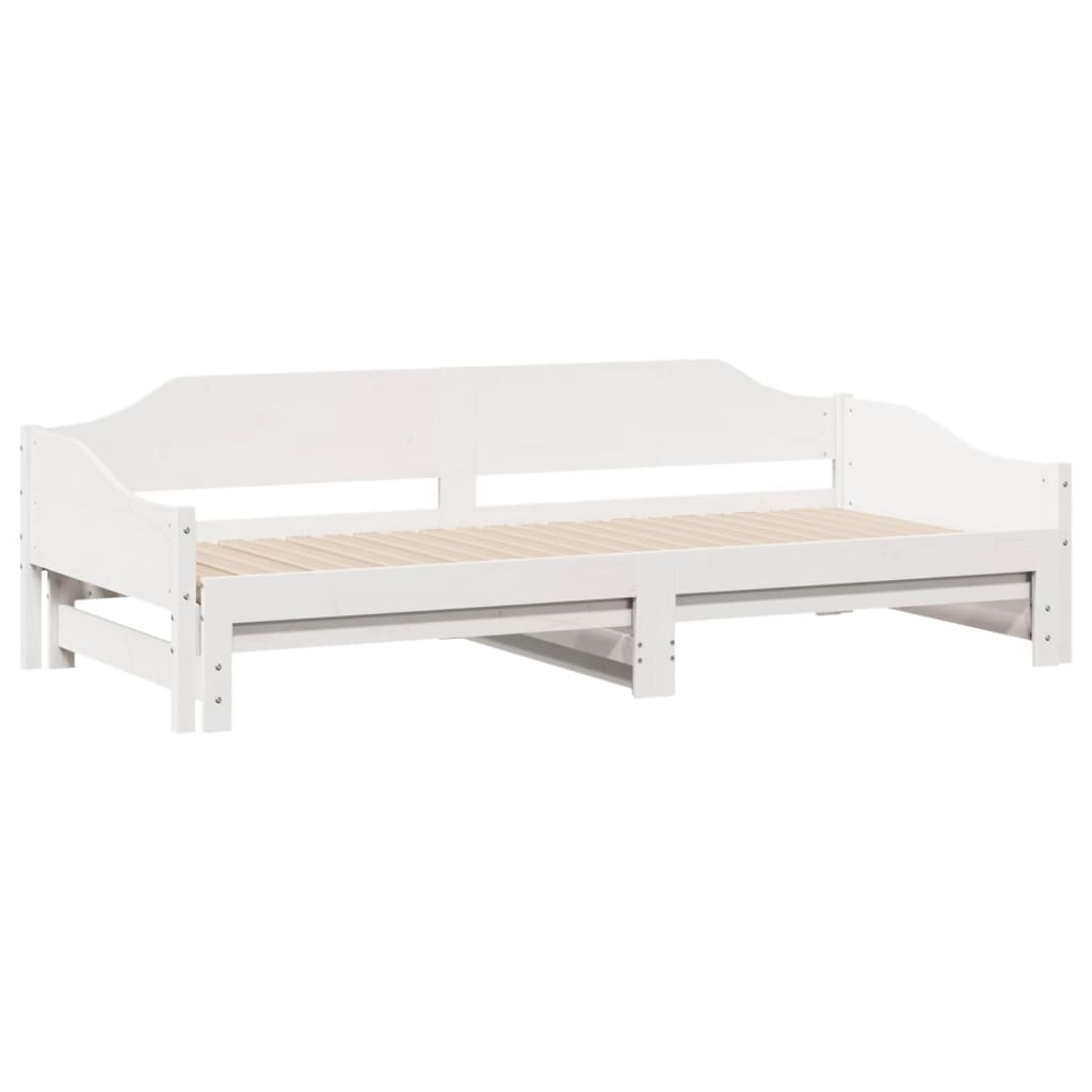 vidaXL Sofá cama nido madera maciza de pino blanco 90x200 cm