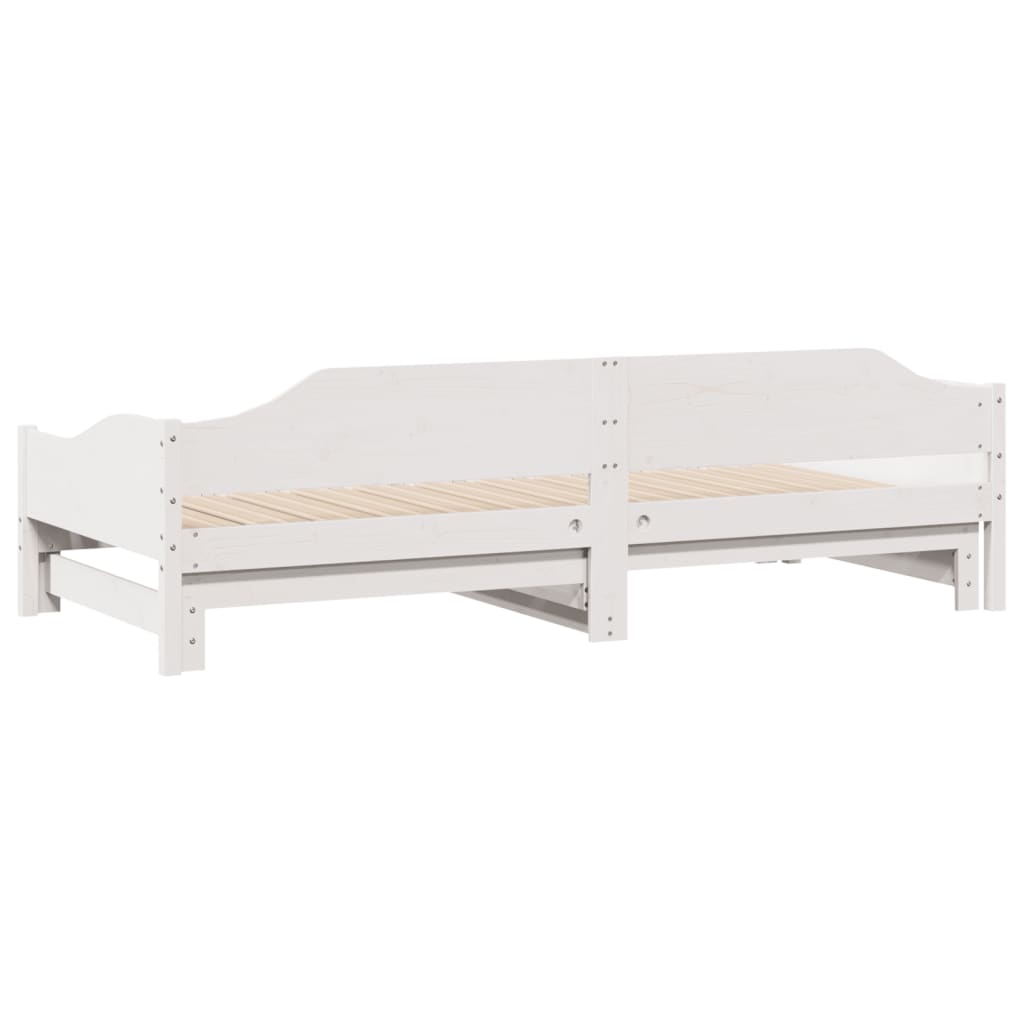 vidaXL Sofá cama nido madera maciza de pino blanco 90x200 cm