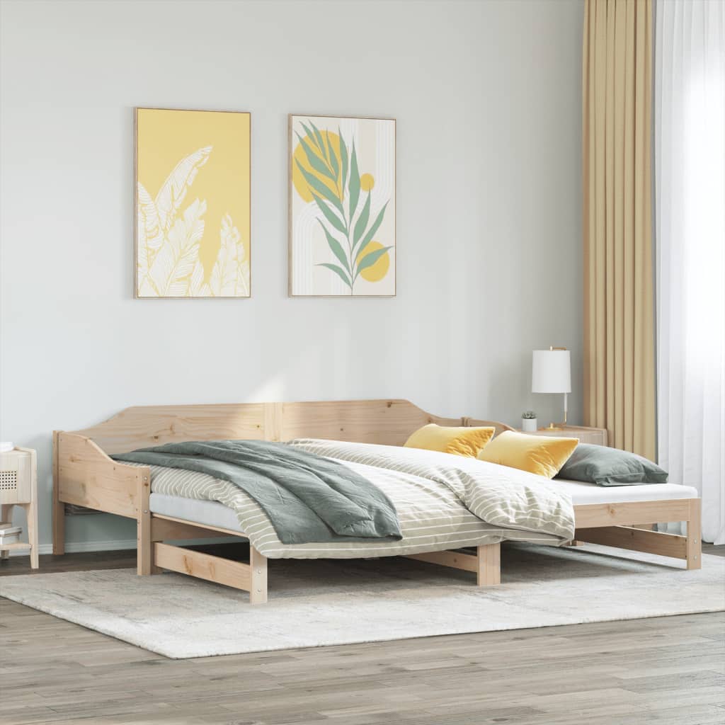 vidaXL Sofá cama nido sin colchón madera maciza 90x190 cm