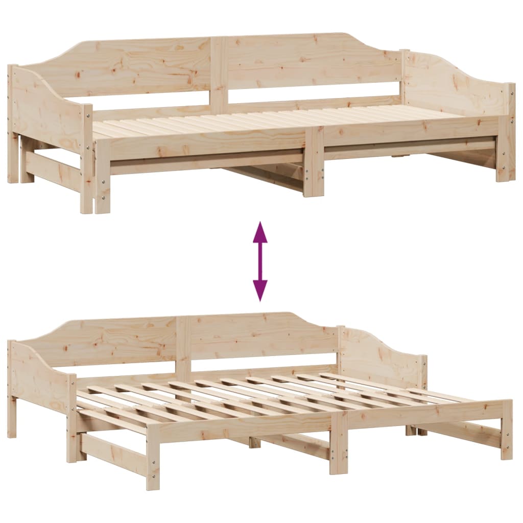 vidaXL Sofá cama nido sin colchón madera maciza 90x190 cm