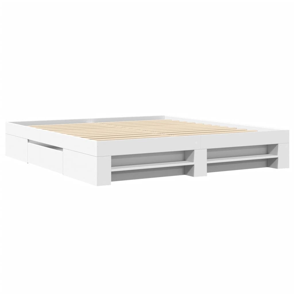 vidaXL Cama sin colchón blanca 180x200 cm madera de ingeniería