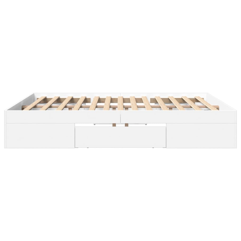 vidaXL Cama sin colchón blanca 180x200 cm madera de ingeniería