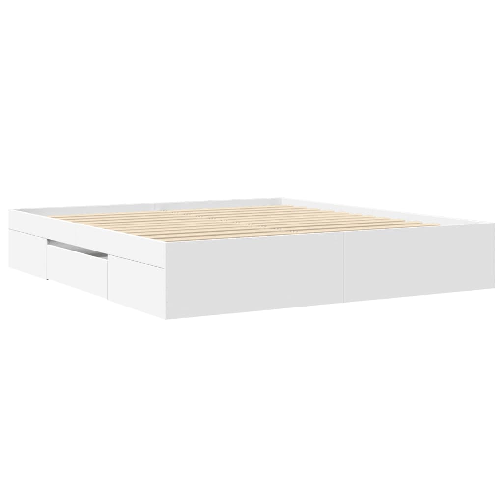 vidaXL Cama sin colchón blanca 180x200 cm madera de ingeniería