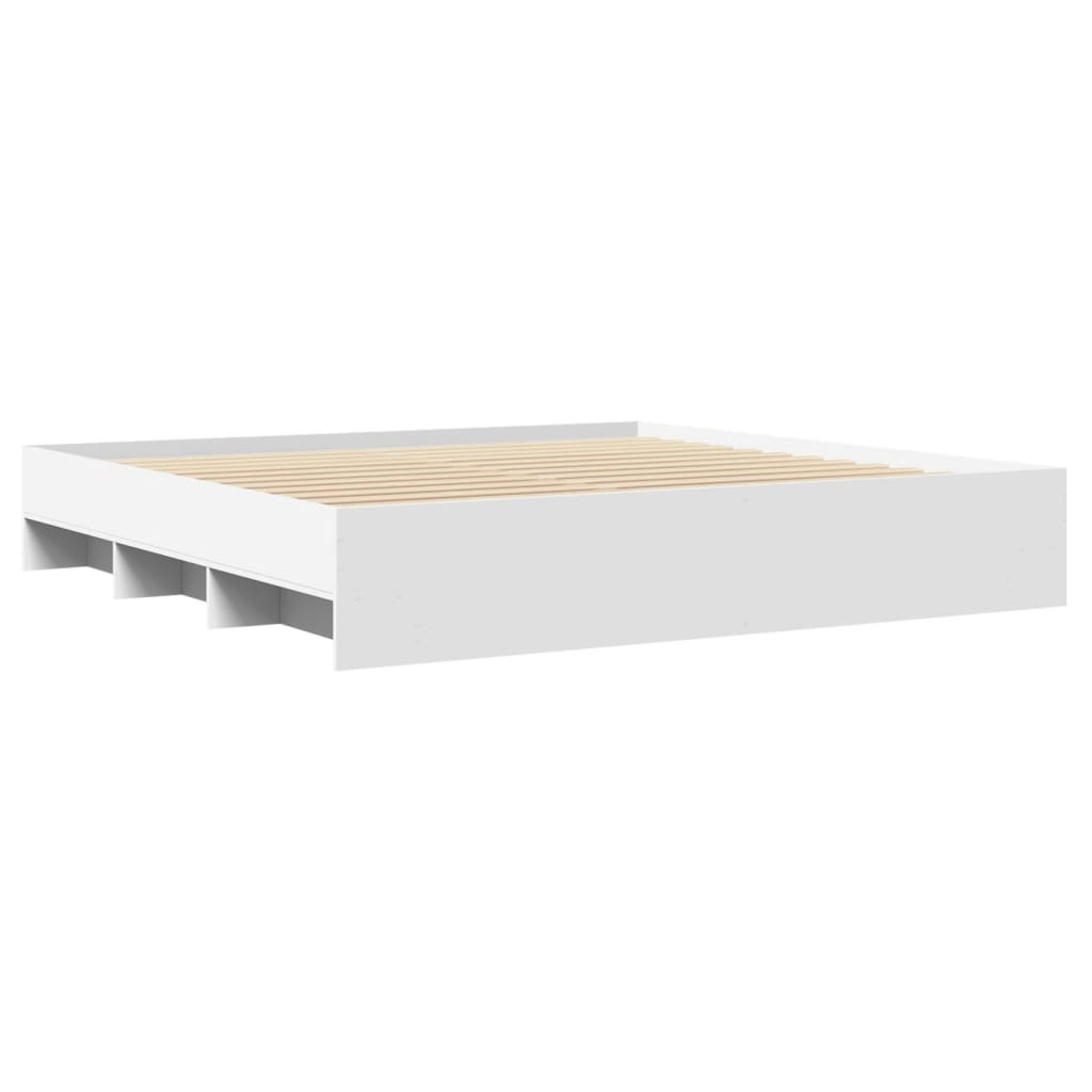 vidaXL Cama sin colchón blanca 180x200 cm madera de ingeniería