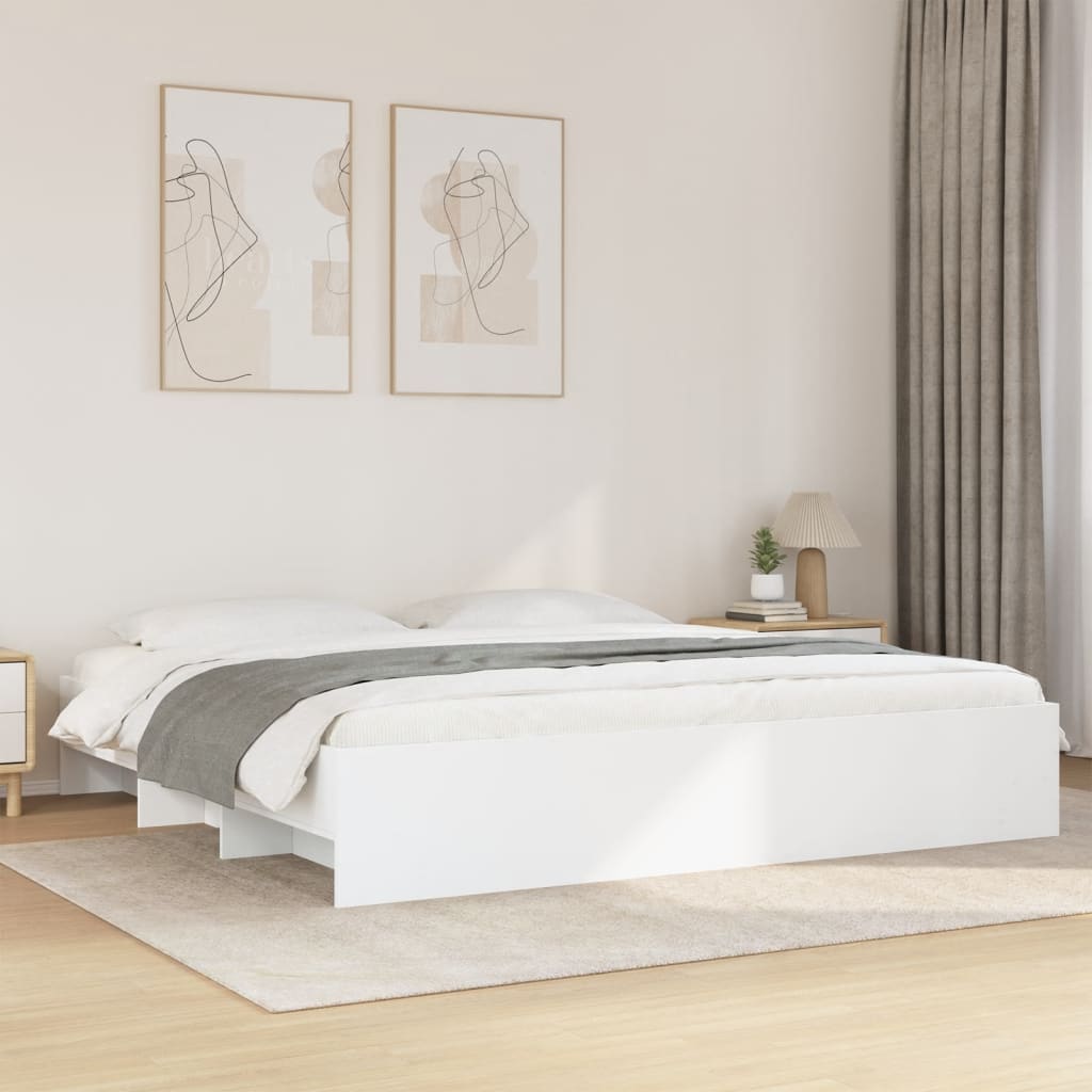 vidaXL Cama sin colchón blanca 180x200 cm madera de ingeniería